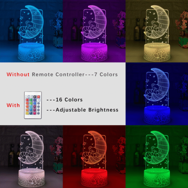 Remote Control Touch 3D LED Night Light - Image 2