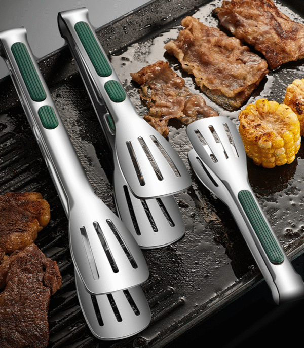 304 Stainless Steel Kitchen Silicone Anti-skid Barbecue Food Clip - Image 3
