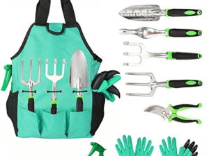 Aladom Garden Tools Set 10 Pieces, Gardening Kit with Heavy Duty Aluminum Hand Tool