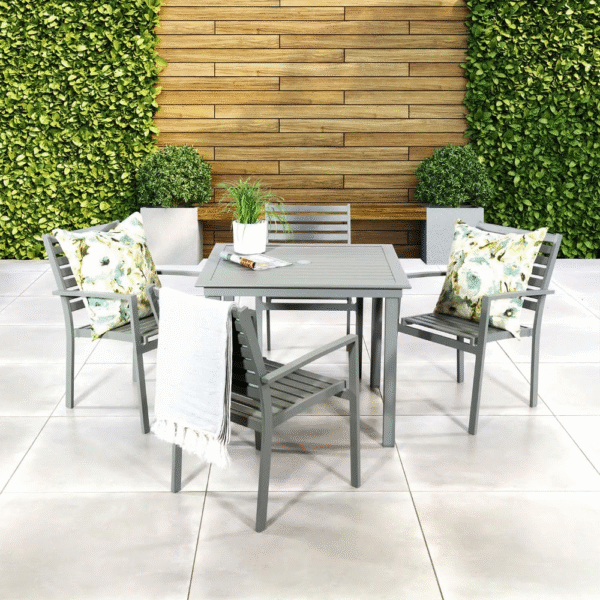 Allie 4-Seater Dining Set Grey - Image 4