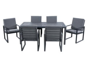Amalfi 6-Seater Dining Set Charcoal & Grey