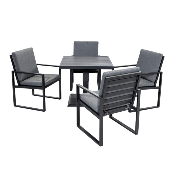 Amalfi 4-Seater Dining Set Charcoal & Grey - Image 5