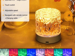 Crystal Lamp Water Ripple Projector Night Light Decoration Home Houses Bedroom Aesthetic
